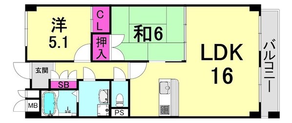 カサ・デラ・ルーチェ苦楽園の物件間取画像